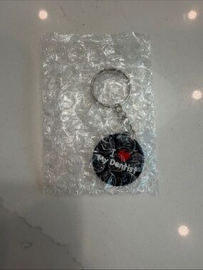 I Heart My Dentist Keychain – Black with Red Accent